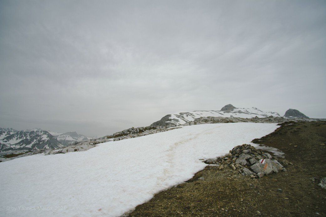 Durch die Schneefelder auf zur Sulzfluh, Juni 2021 Durch die Schneefelder auf zur Sulzfluh, Juni 2021