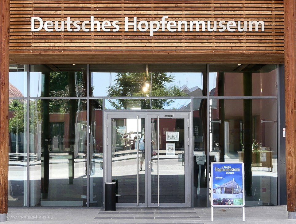 Deutsches Hopfenmuseum Wolnzach, Eingang, Juni 2021