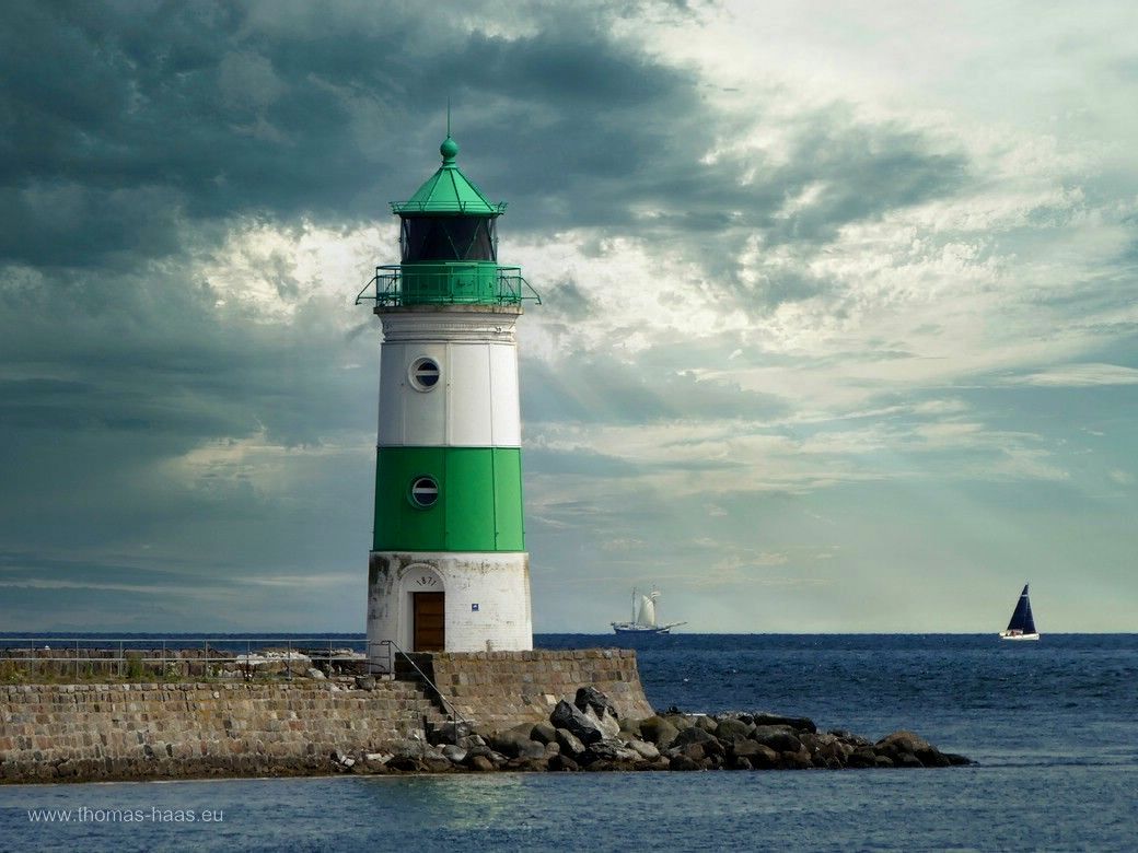 Der Leuchtturm von Schleimünde in einer Bearbeitung, August 2024