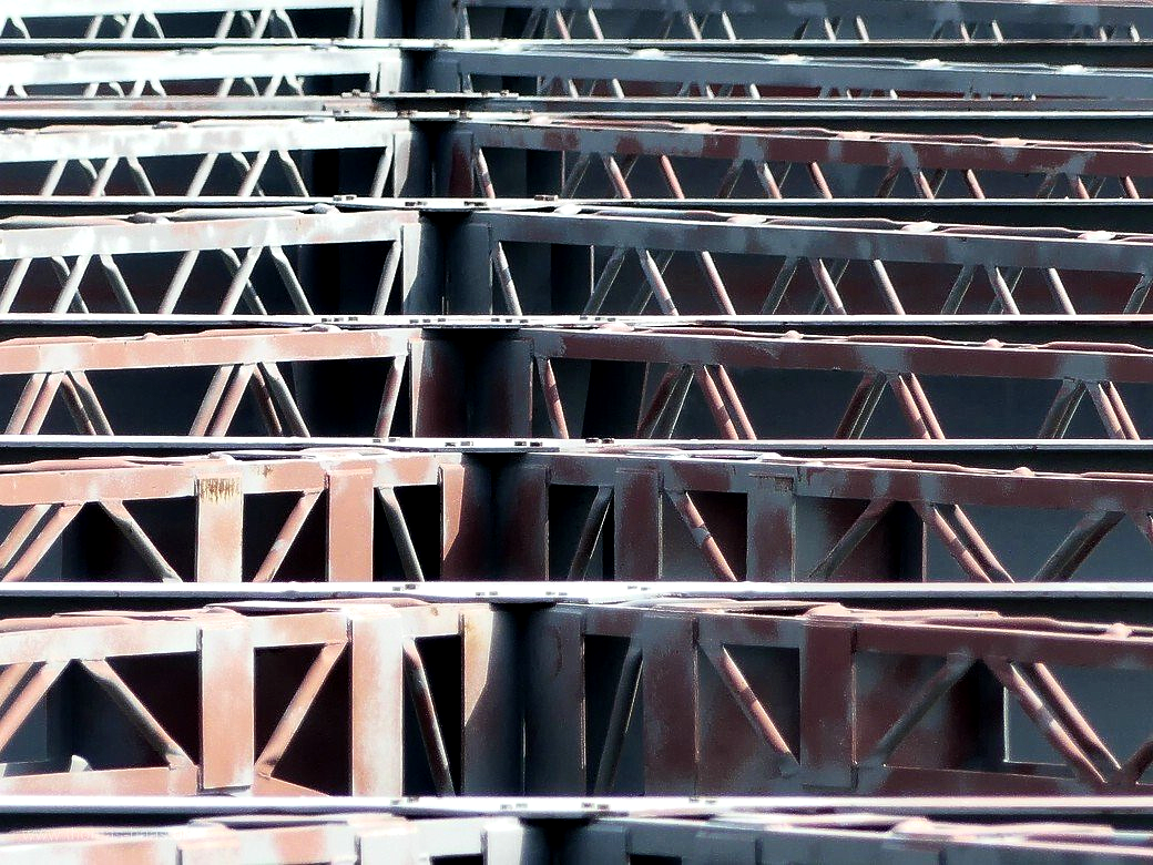 Die Abraumförderbrücke F60 in der Draufsicht, 08/2021 Die Abraumförderbrücke F60 in der Draufsicht, 08/2021