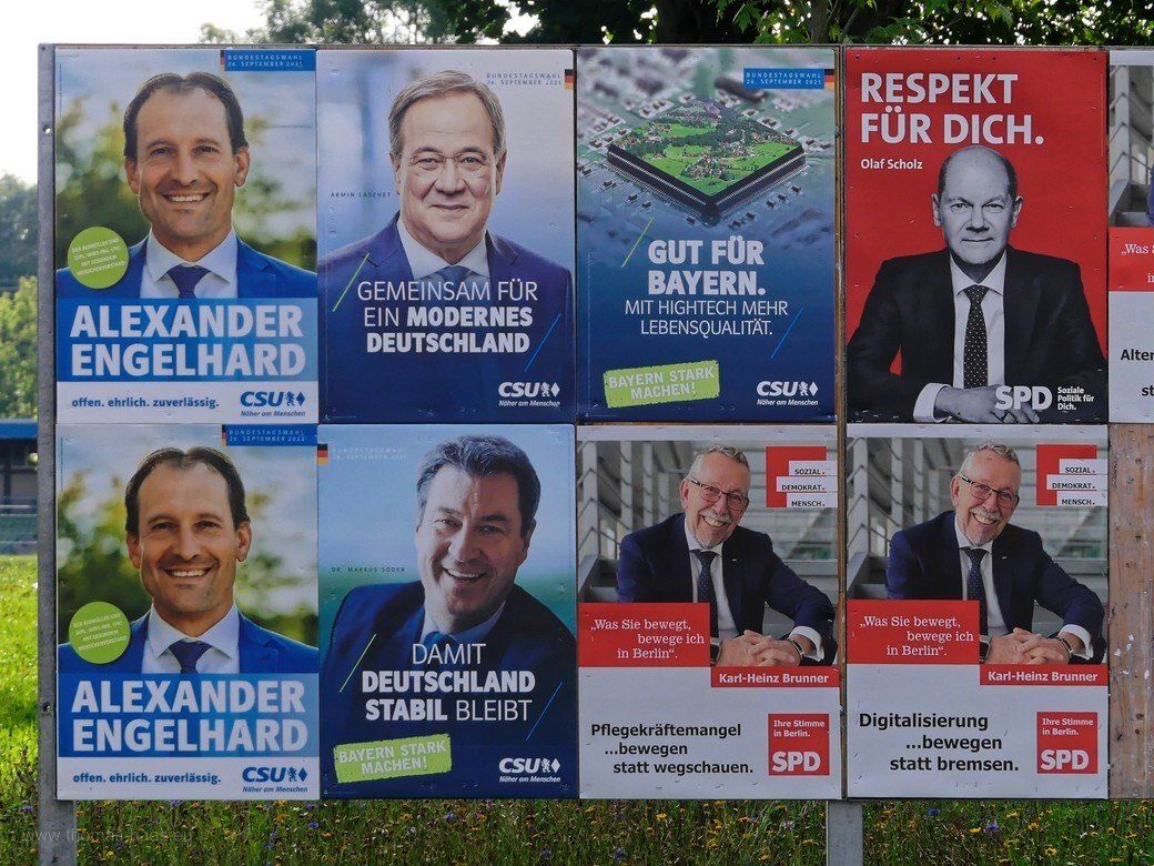 Plakatwand zur Bundestagswahl 2021, Vöhringen/Iller