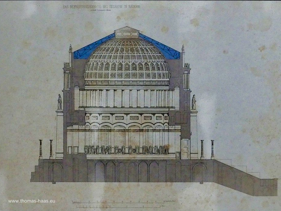 Der in im Bauwerk ausgestellt Bauplan der Befreiungshalle... Der in im Bauwerk ausgestellt Bauplan der Befreiungshalle...