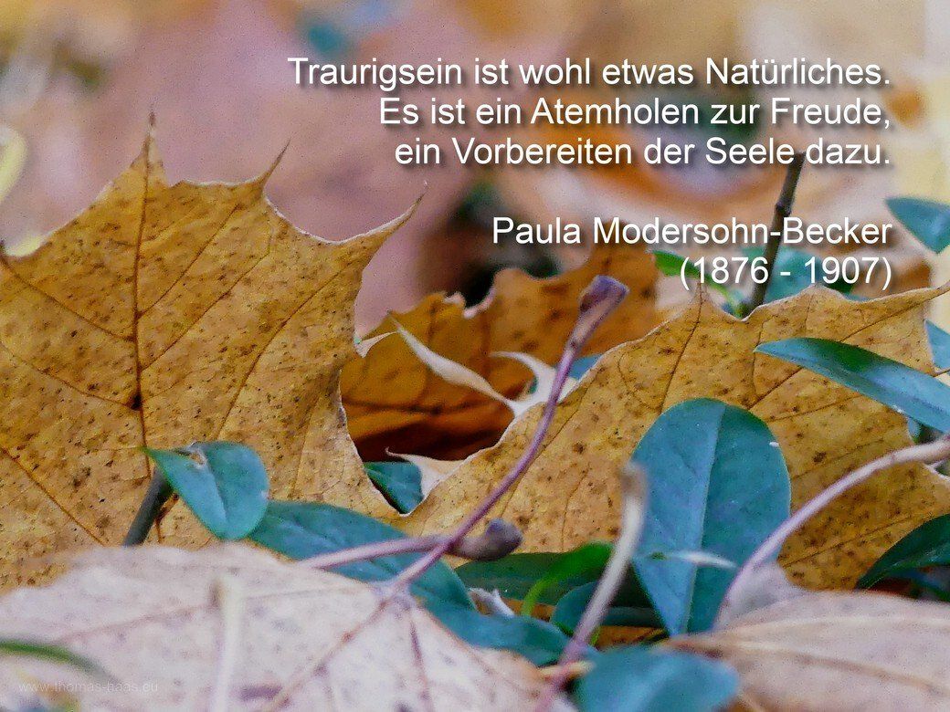 Blätter, Herbstlaub mit Zitat Paula Modersohn-Becker