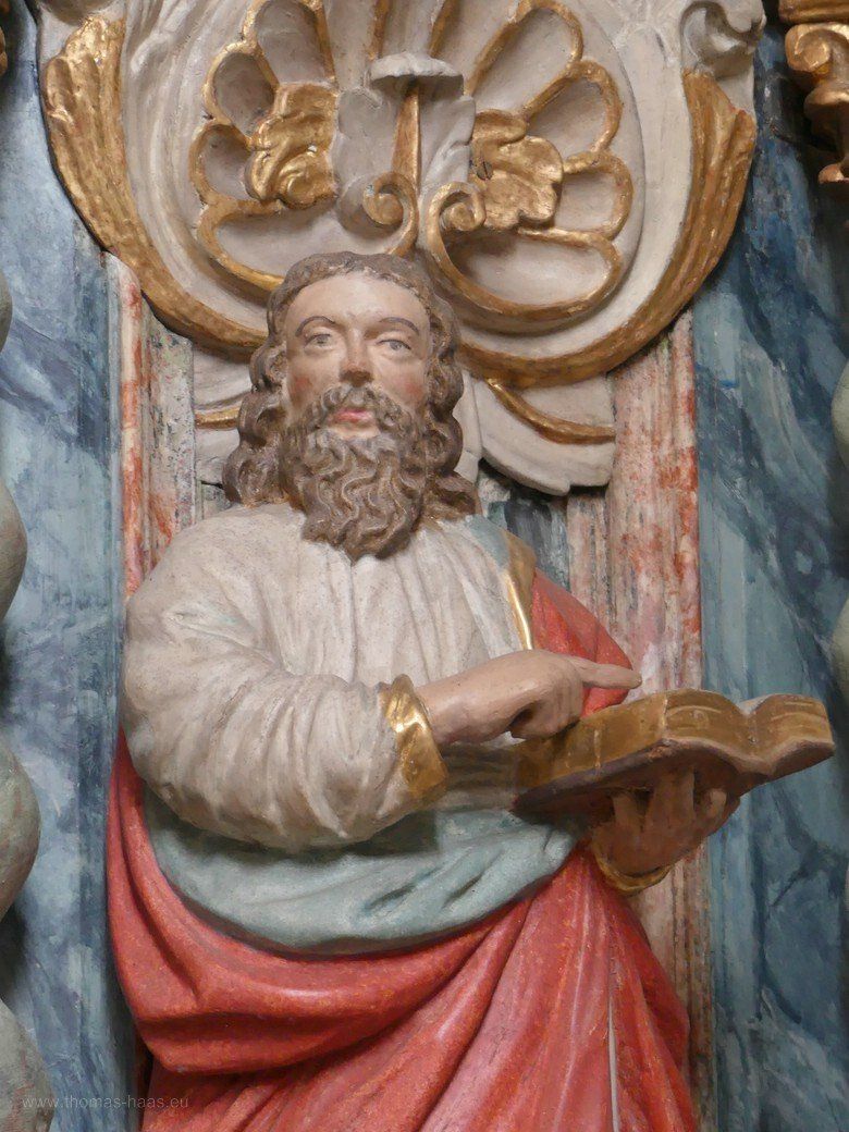 St. Georg, Schliprüthen, Detail an der Kanzel, ca. 1680 St. Georg, Schliprüthen, Detail an der Kanzel, ca. 1680