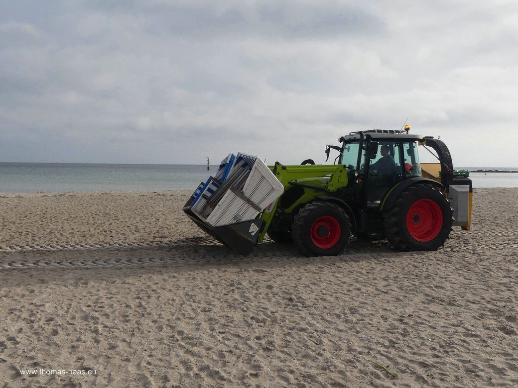 Strandkorb-Paare beim Abtransport ins Winterlager... Damp, Oktober 2025 Strandkorb-Paare beim Abtransport ins Winterlager... Damp, Oktober 2025