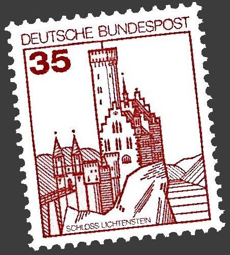 Lichtenstein, die Briefmarke aus dem Jahr 1982 Lichtenstein, die Briefmarke aus dem Jahr 1982