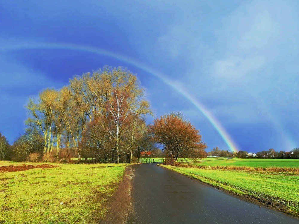 Ein Regenboegn über oberschwäbischer Kulturlandschaft... Regenbogen über Landschaft, 2019