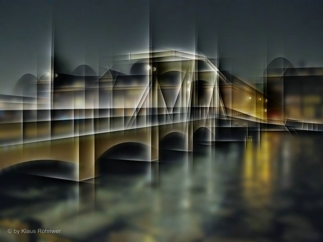 De Magere Brug, Amsterdam, © by Dr. Klaus Rohwer, Bearbeitung mit Lyonel-Feininger-Effekt, 2023 De Magere Brug, Amsterdam, © by Dr. Klaus Rohwer, Bearbeitung mit Lyonel-Feininger-Effekt, 2023