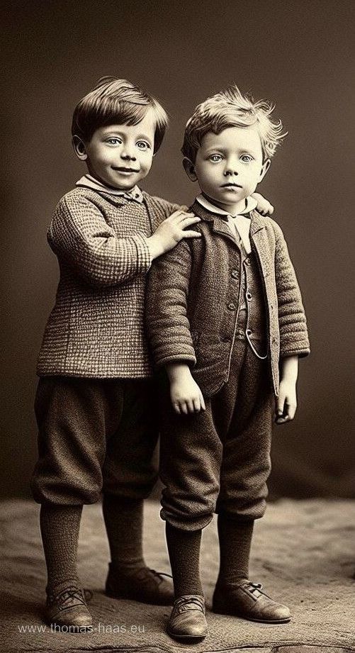 Brüderpaar im Atelier um 1900, generiert durch KI, Thomas Haas Bellenberg, 2024 Brüderpaar im Atelier um 1900, generiert durch KI, Thomas Haas Bellenberg, 2024