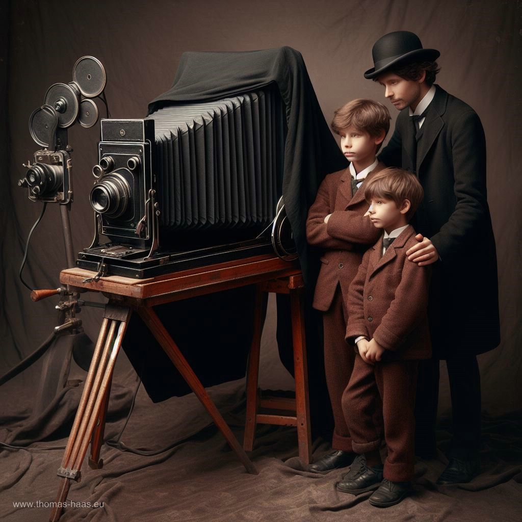 Brüderpaar im Atelier um 1900, generiert durch KI, Thomas Haas Bellenberg, 2024 Brüderpaar im Atelier um 1900, generiert durch KI, Thomas Haas Bellenberg, 2024