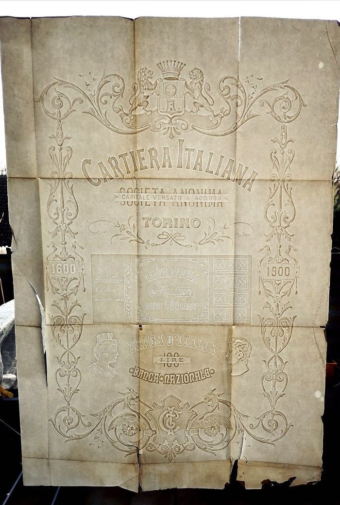 Wasserzeichen Cartiera Italiana, 60 x 94 cm,m ca. 1900 ©by Gregor Baldus Wasserzeichen Cartiera Italiana, 60 x 94 cm,m ca. 1900 ©by Gregor Baldus