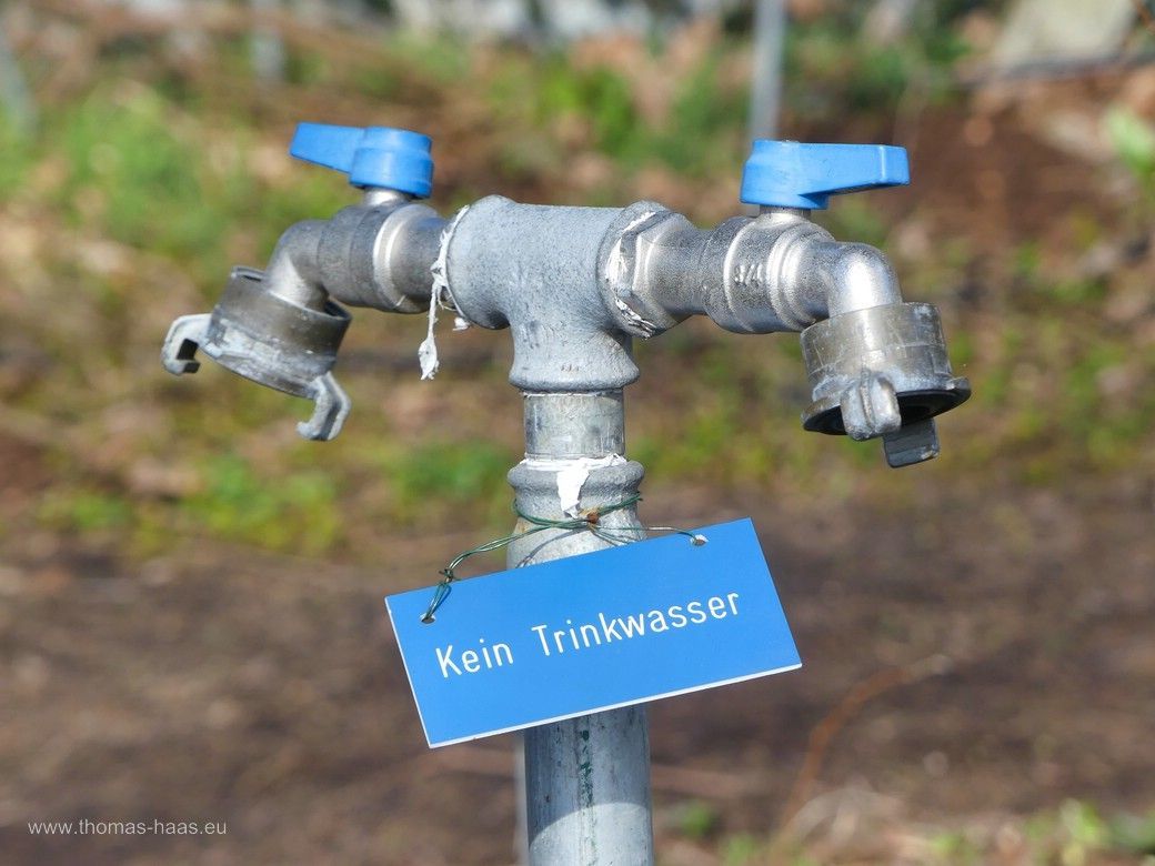 „Kein Trinkwasser“ mehr als eine Randnotiz... - hier aber nur die Hahnen einer Gärtnerei!