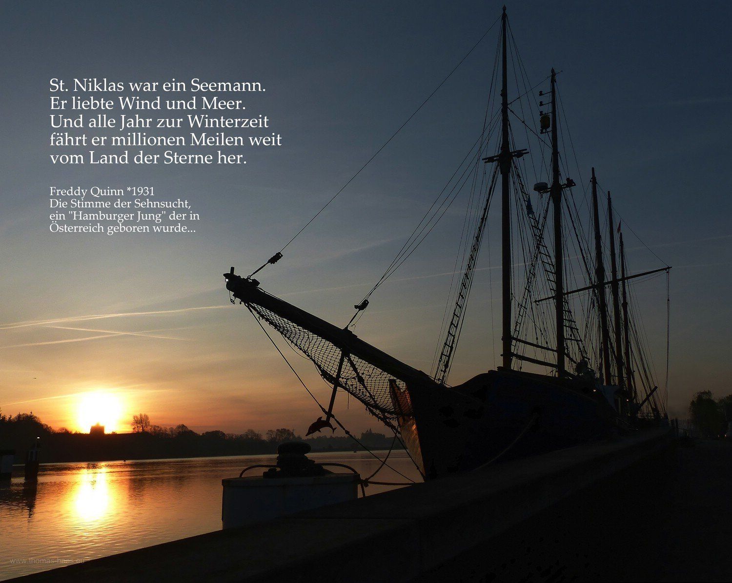 Sonnenaufgang im Hafen von Kappeln an der Schlei, die Pippilotta im Vordergrund Sonnenaufgang im Hafen von Kappeln