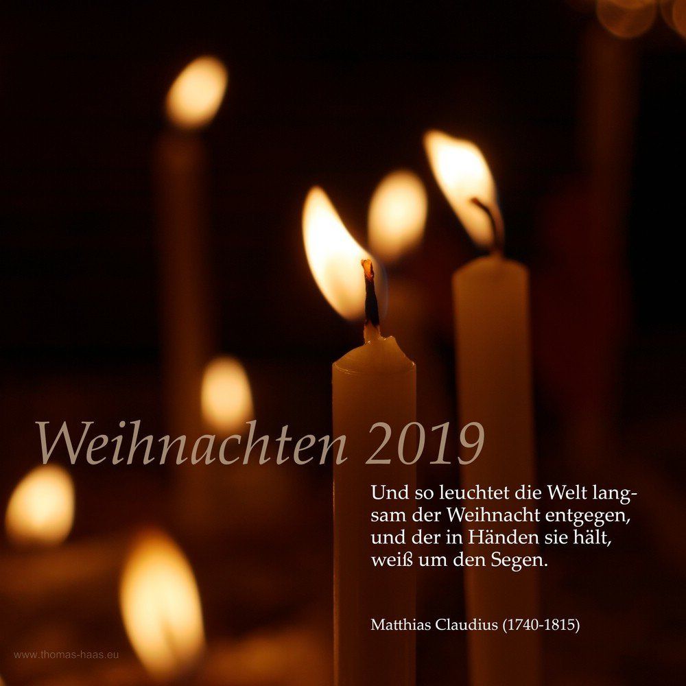 Kerzen im Ulmer Münster, mit einem Gedicht von Matthias Claudius