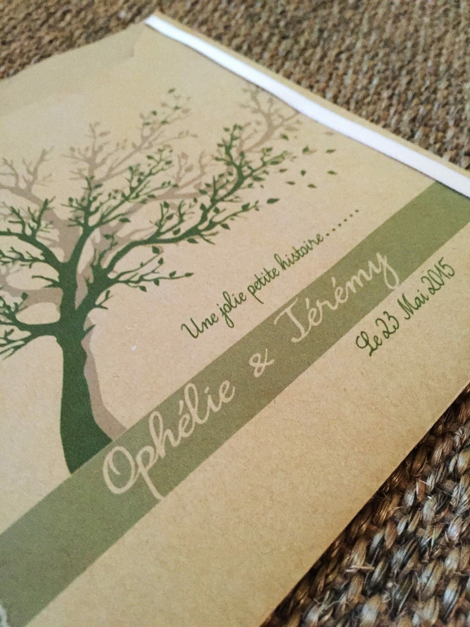 faire part mariage, kraft, papier végétal