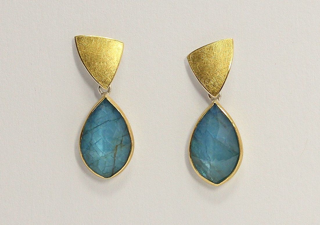 Ohrhänger, Gold, Silber, Edelstein, Goldschmiedearbeit, Handarbeit, Goldschmied