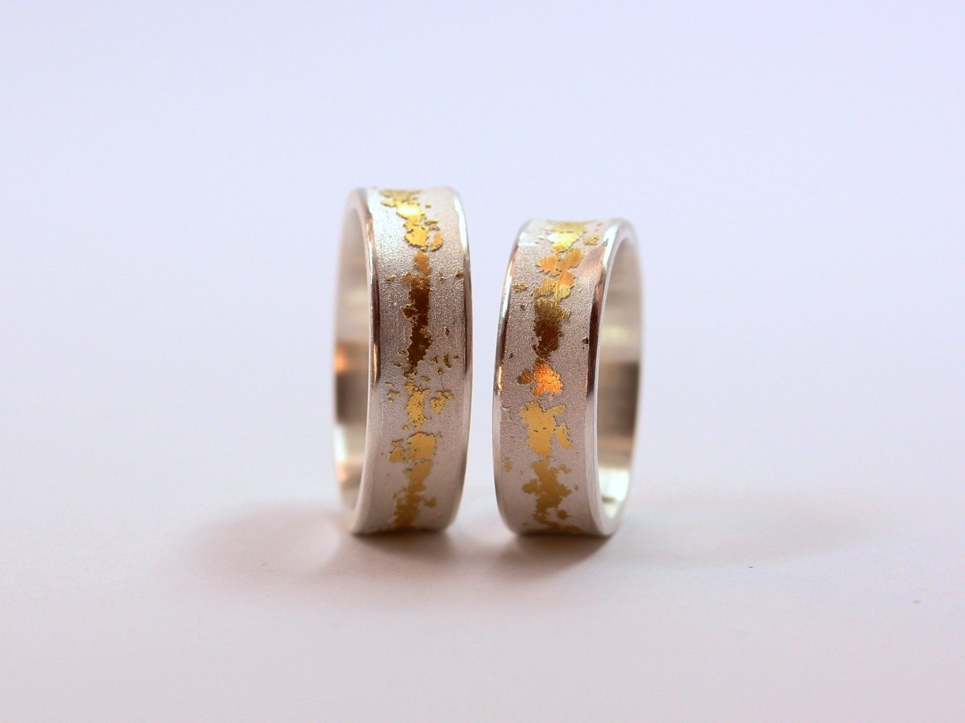 Trauringe, Eheringe Silber, Gold, bicolor