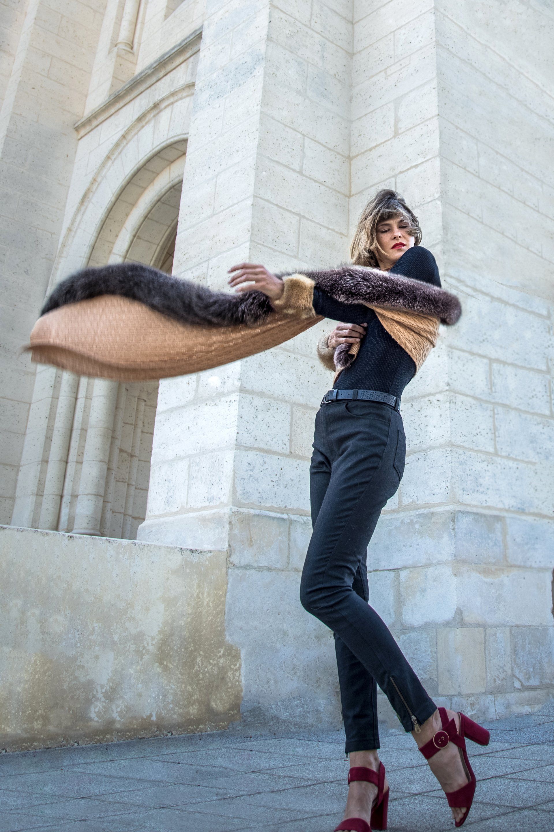 Unique scarf made of high quality fur in trendy style