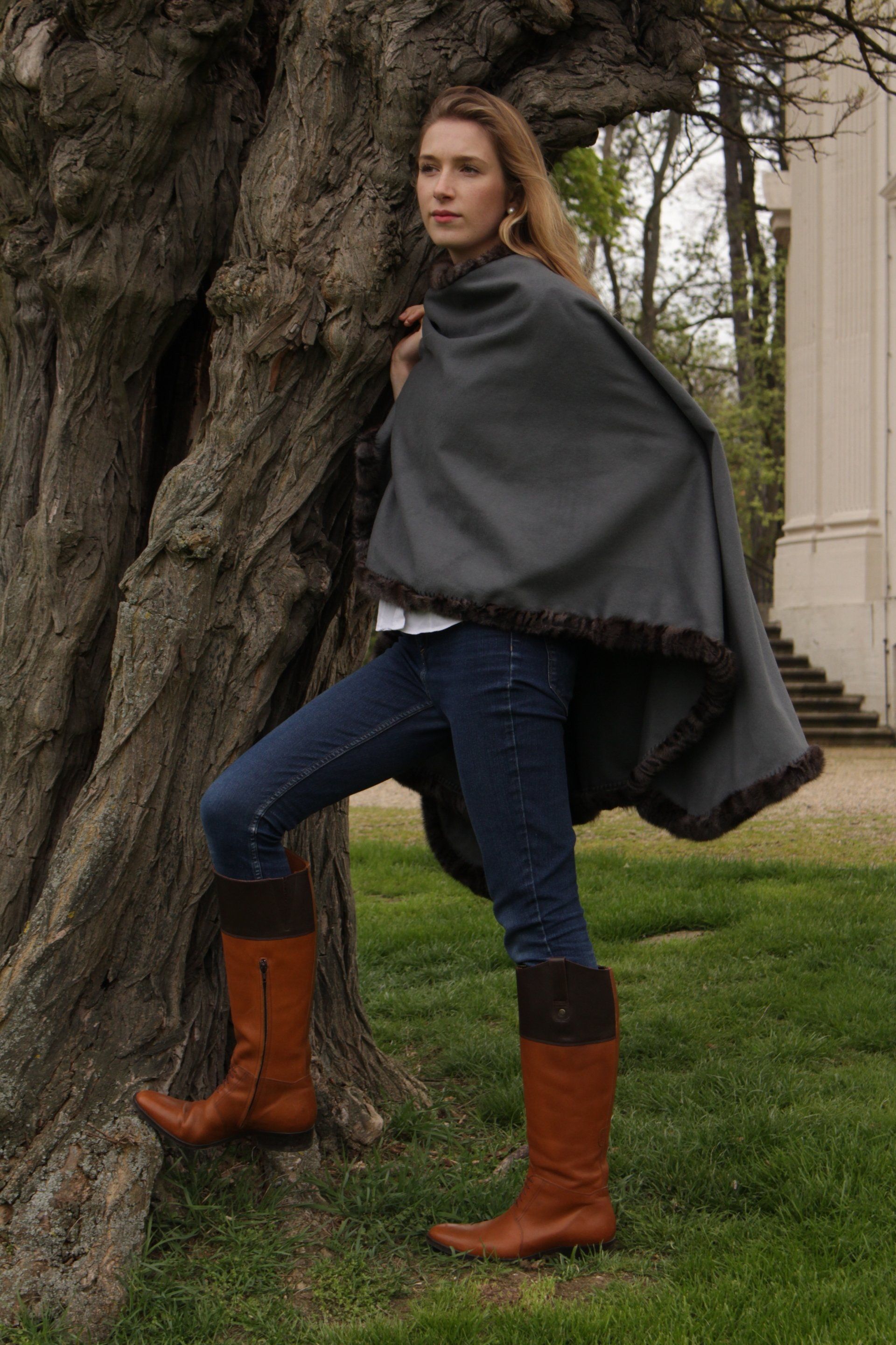 Stay warm in style with our luxurious cashmere poncho