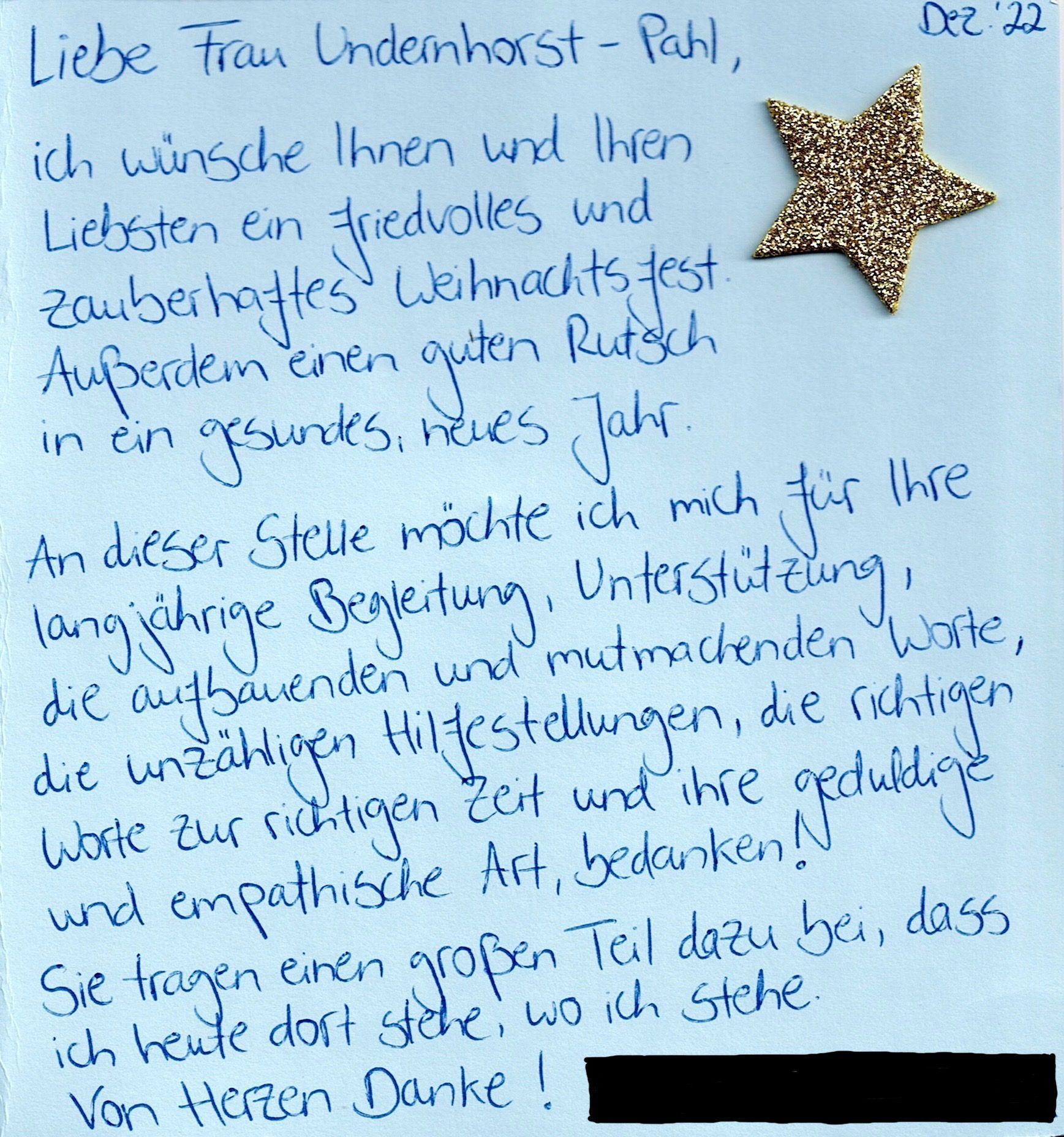 Danke an Praxis Rita Undernhorst-Pahl