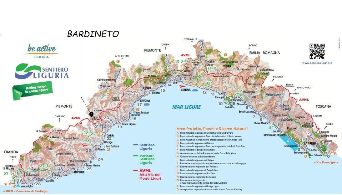 Bardineto Outdoor. Bardineto, percorsi e panorami sui sentieri da trekking e mountain bike. Bardineto, paths and views on the hiking and mountain biking trails.