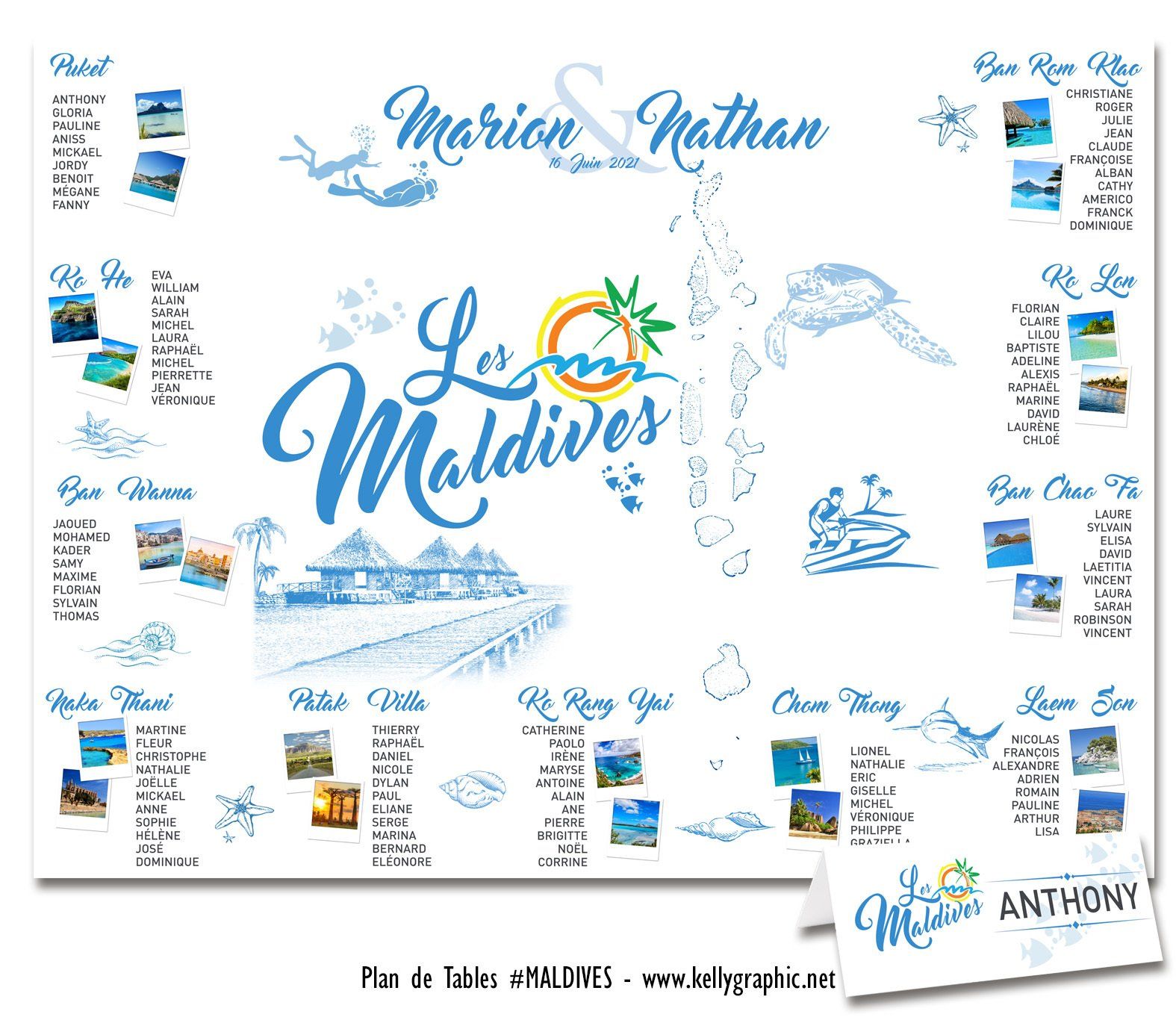 Plan de Table Mariage Maldives Plan de Table Mariage Maldives