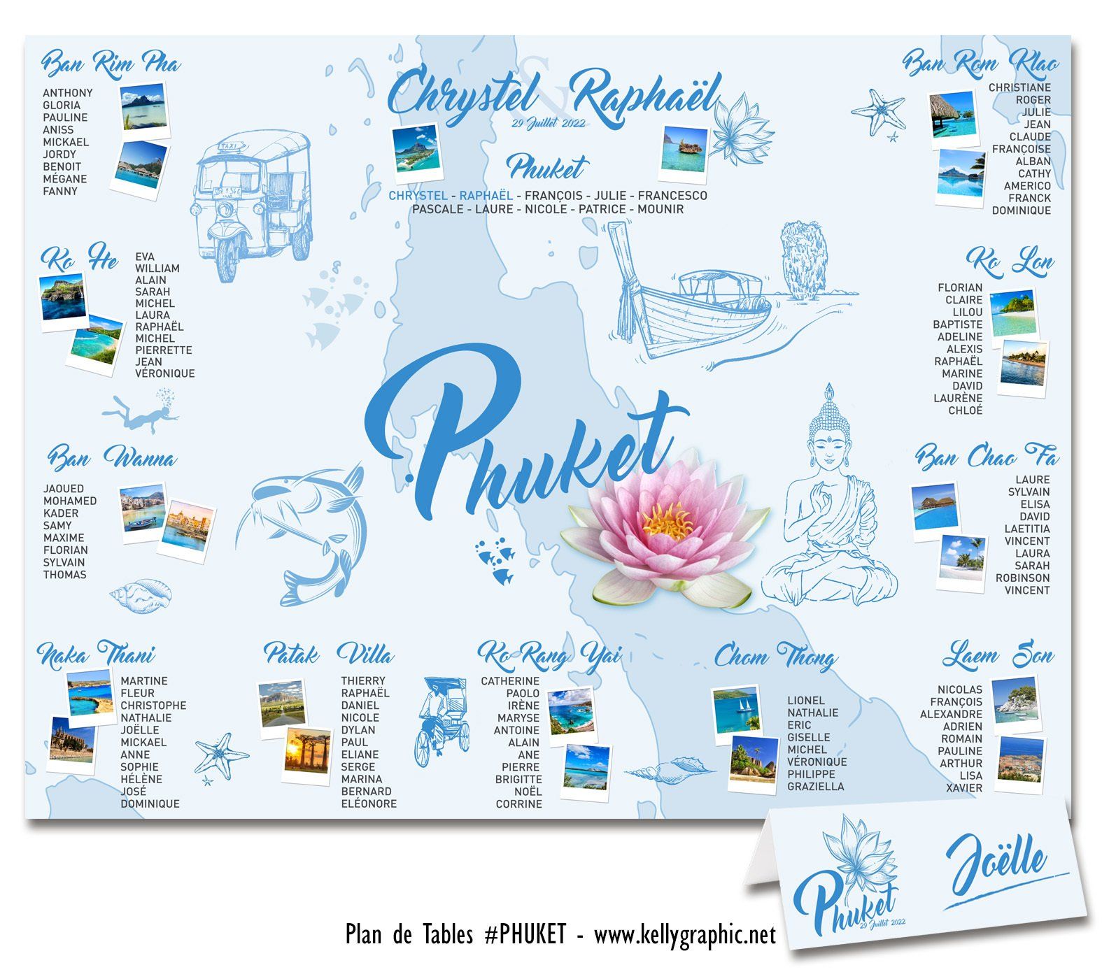 Plan de Table Mariage Phuket