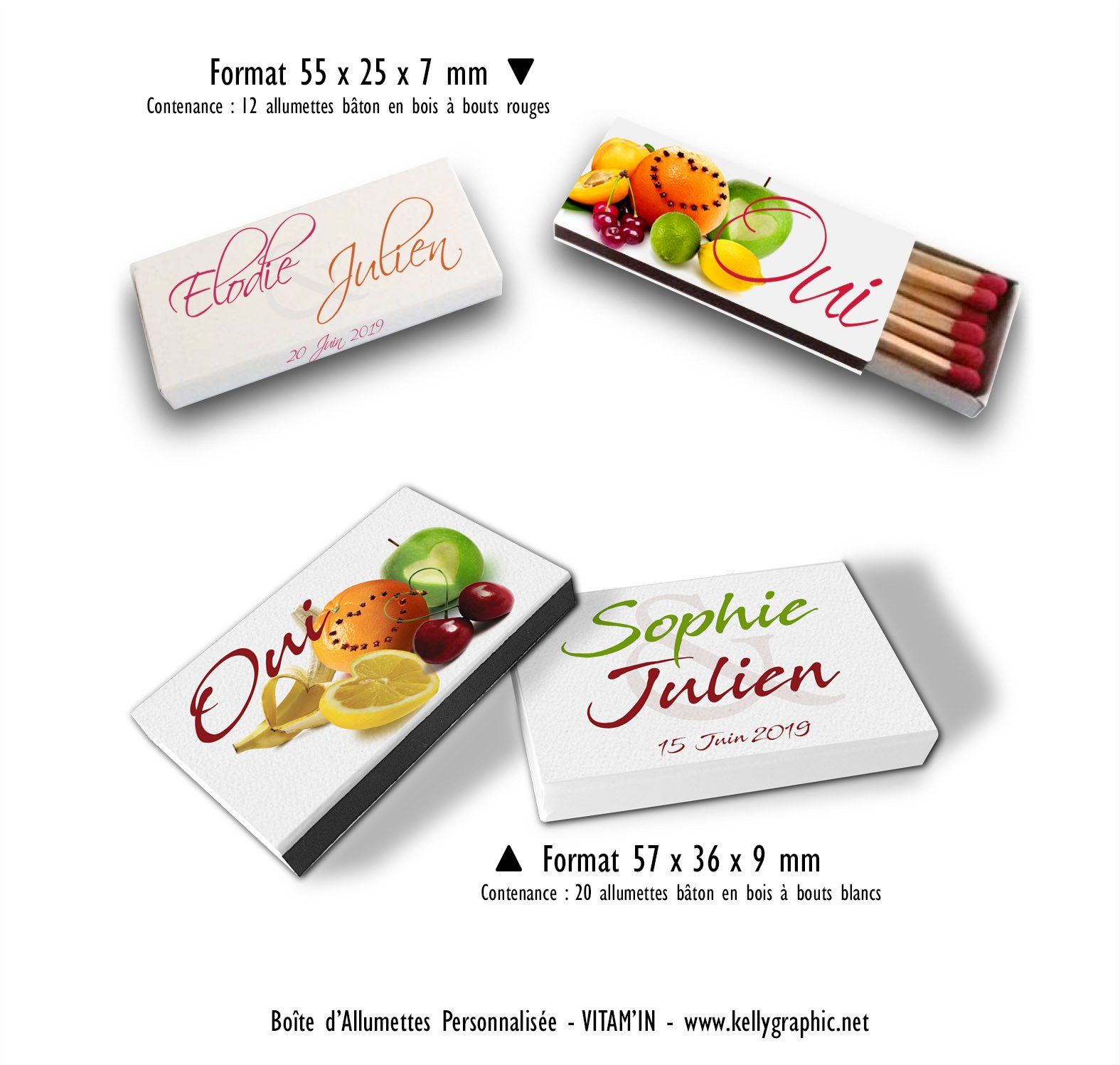 Allumettes personnalisées de mariage Allumettes personnalisées de mariage