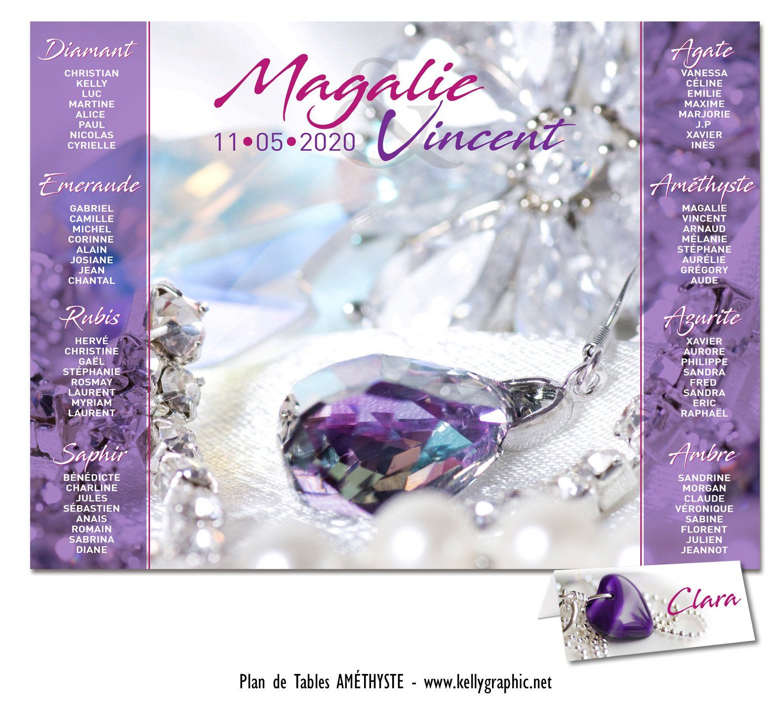 Plan de Table Mariage Pierre Précieuse Plan de Table Mariage Pierre Précieuse