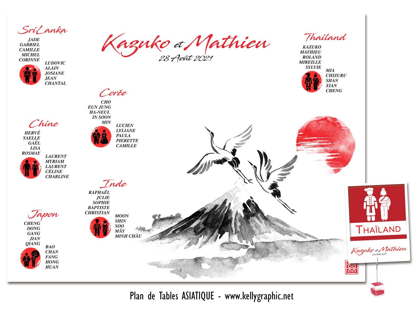 Plan de Tables mariage Asiatique Orient - Beijing Plan de Tables mariage Asiatique Orient - Beijing