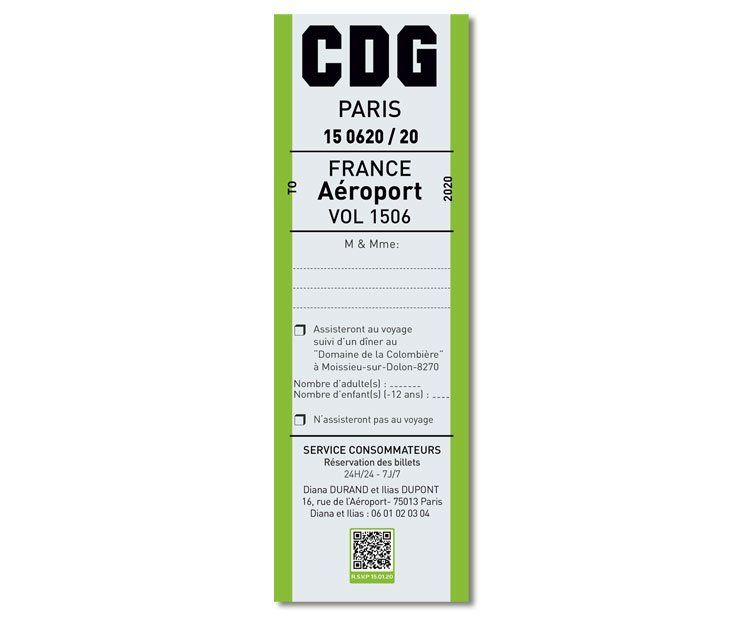 Coupon réponse personnalisé de Mariage