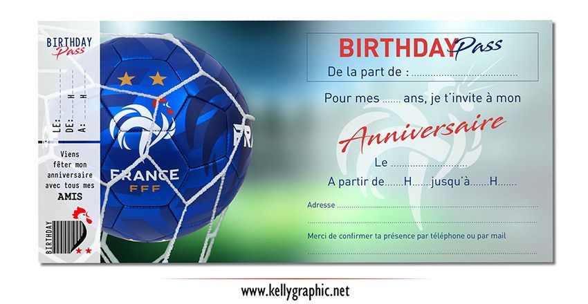 Invitations anniversaire Foot Enfants Carte anniversaire foot om psg