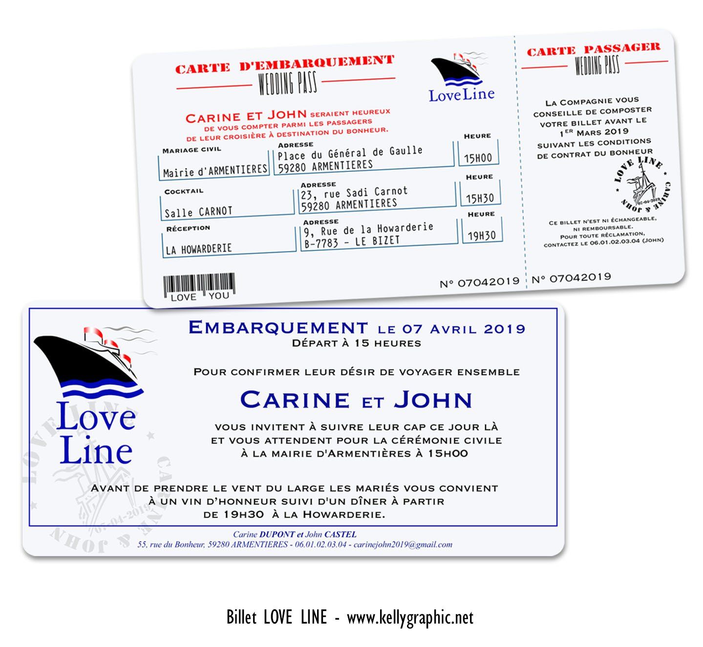 faire-part mariage billet bateau croisière faire-part mariage billet bateau croisière et sa pochette