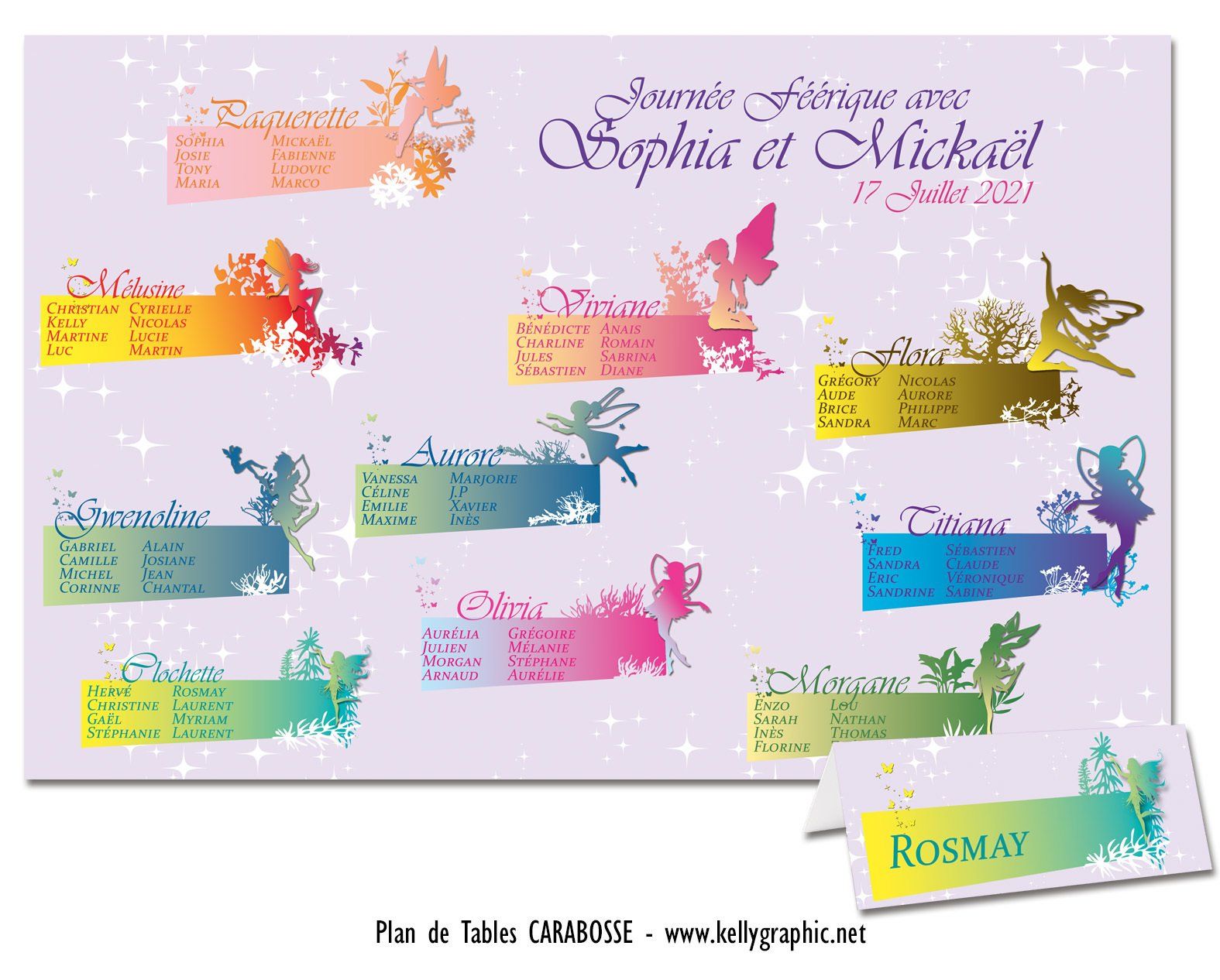 Plan de Table Mariage Fées Plan de Table Mariage Fées