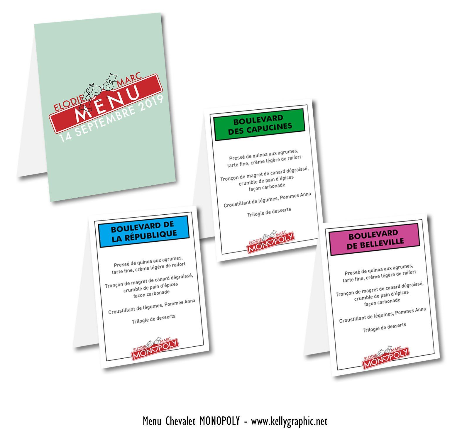 Menus mariage Monopoly Menus mariage Monopoly