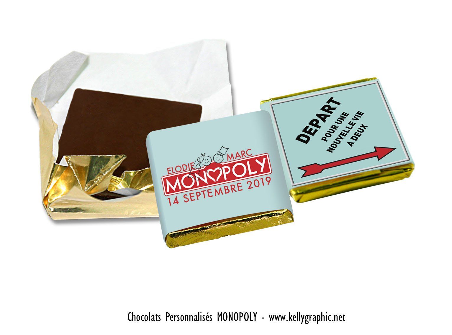 Chocolats personnalisés Mariage Monopoly