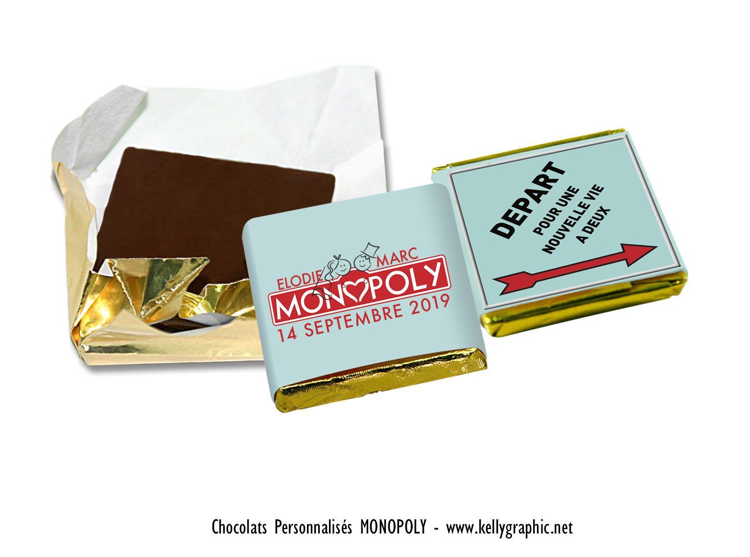 Chocolats personnalisés Mariage Monopoly Chocolats personnalisés Mariage Monopoly