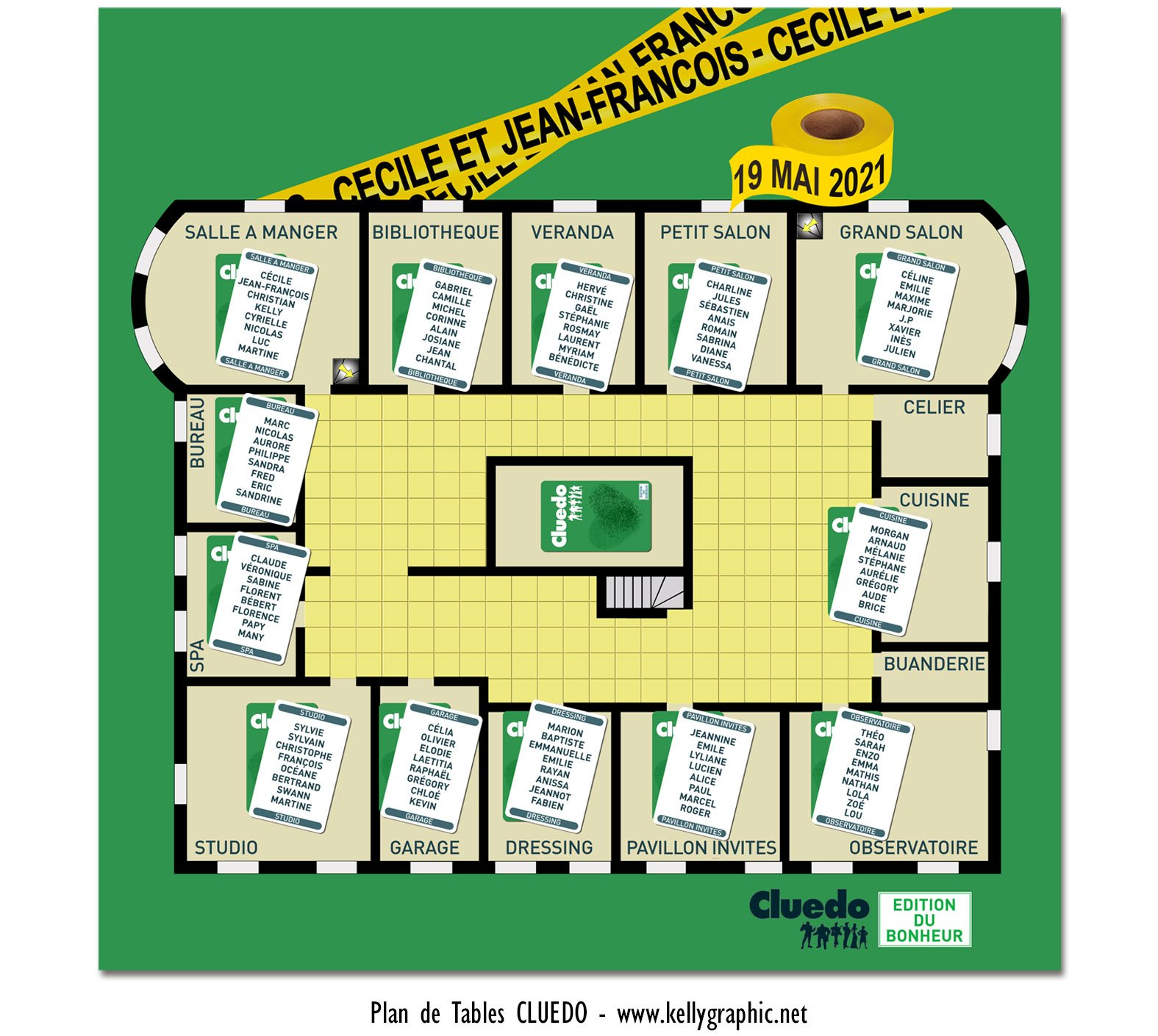 Plan de Table Mariage Jeux Société Cluedo Plan de Table Mariage Jeux Société Cluedo
