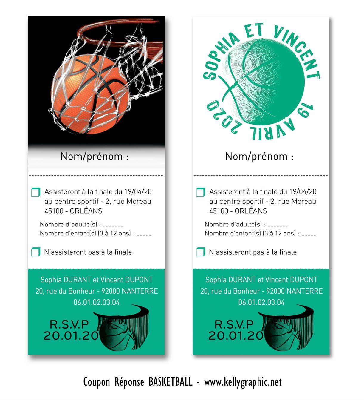 Coupon Réponse Mariage BASKET Coupon Réponse Mariage BASKET