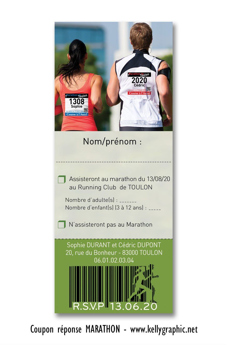 Coupon Réponse Mariage sport Marathon Coupon Réponse Mariage sport Marathon