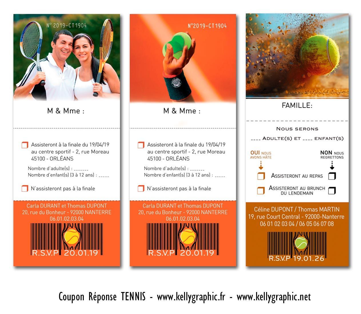 Coupon réponse Mariage Tennis Coupon réponse Mariage Tennis