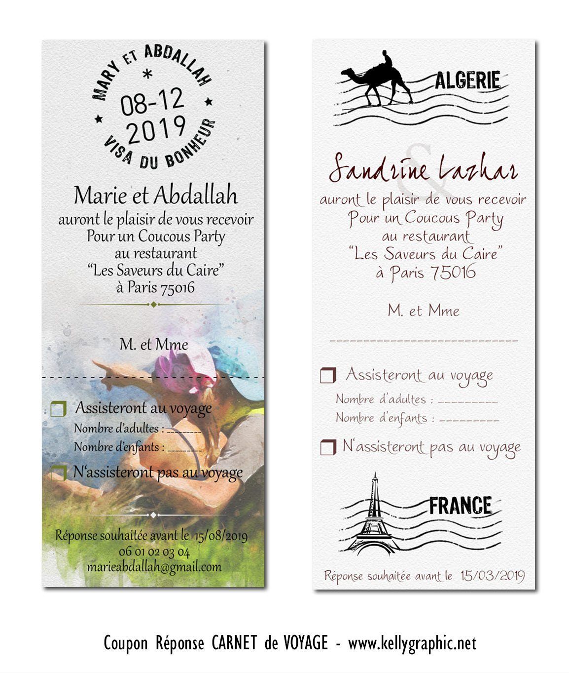 coupon réponse mariage carnet de voyage aquarelles coupon réponse mariage carnet de voyage aquarelles