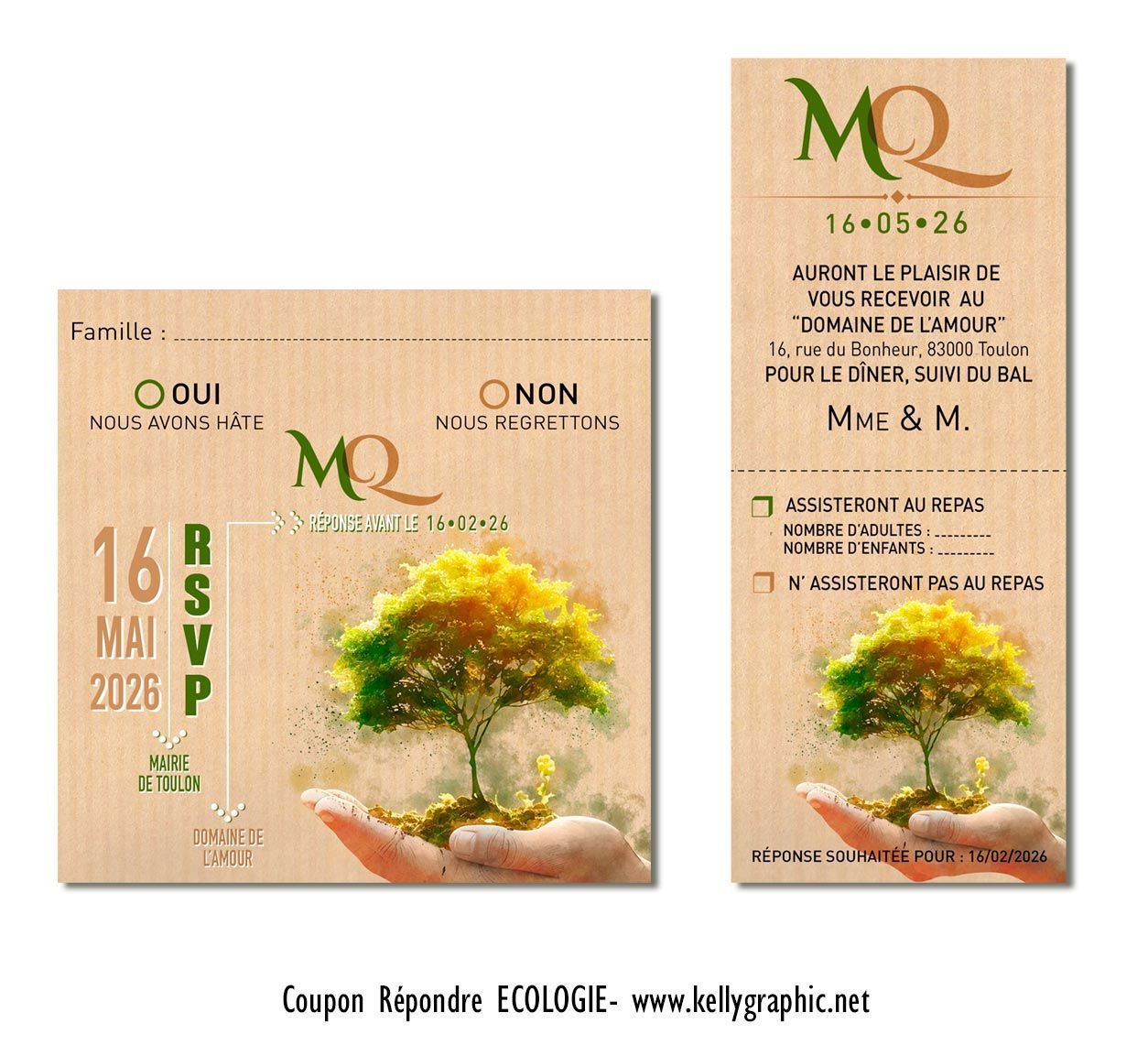 Coupon réponse mariage écologie Green Coupon réponse mariage écologie Green