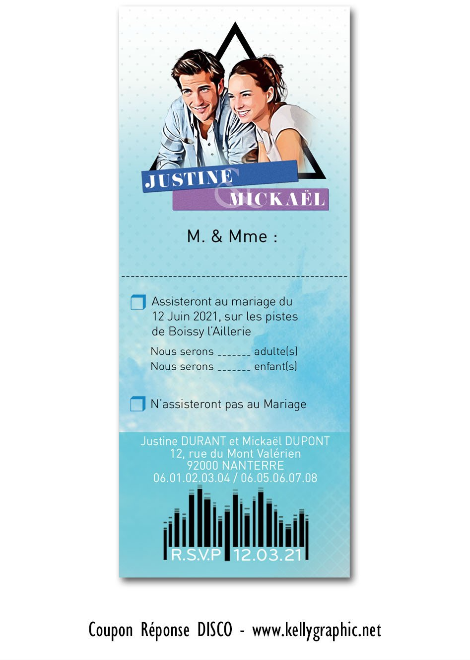 Coupon Réponse Mariage Musique Disco Coupon Réponse Mariage Musique Disco