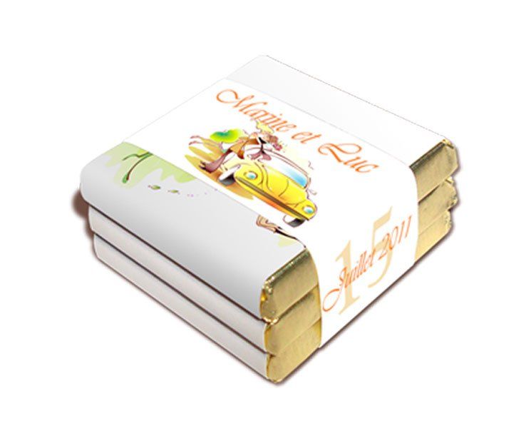 Palets Chocolats personnalisés de mariage Petites quantités Kellygraphic