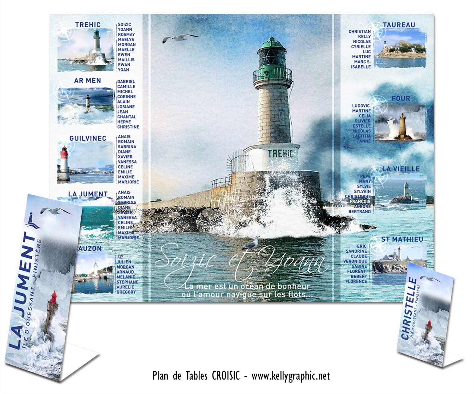 Plan de table mariage Bretagne Phare plan de table mariage Bretagne phare