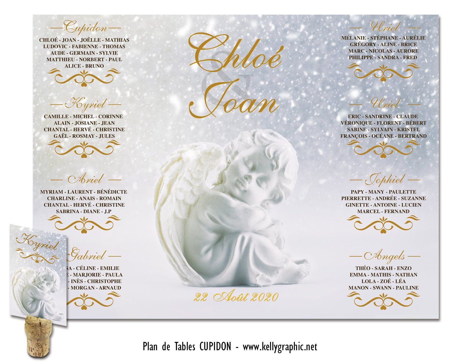 Plan de Tables mariage Ange plumes Plan de Tables mariage personnalisé Ange plumes