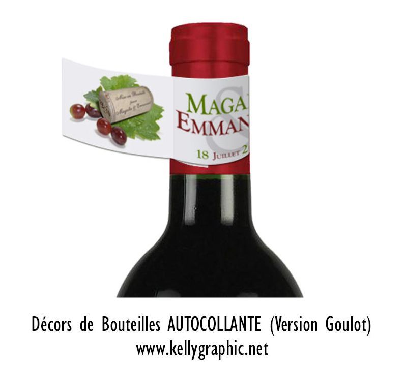 Etiquette autocollante Vin Mariage Etiquette autocollante Vin Mariage