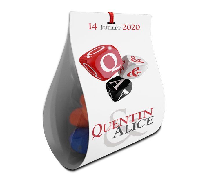 Sachets boites de dragées personnalisées mariage