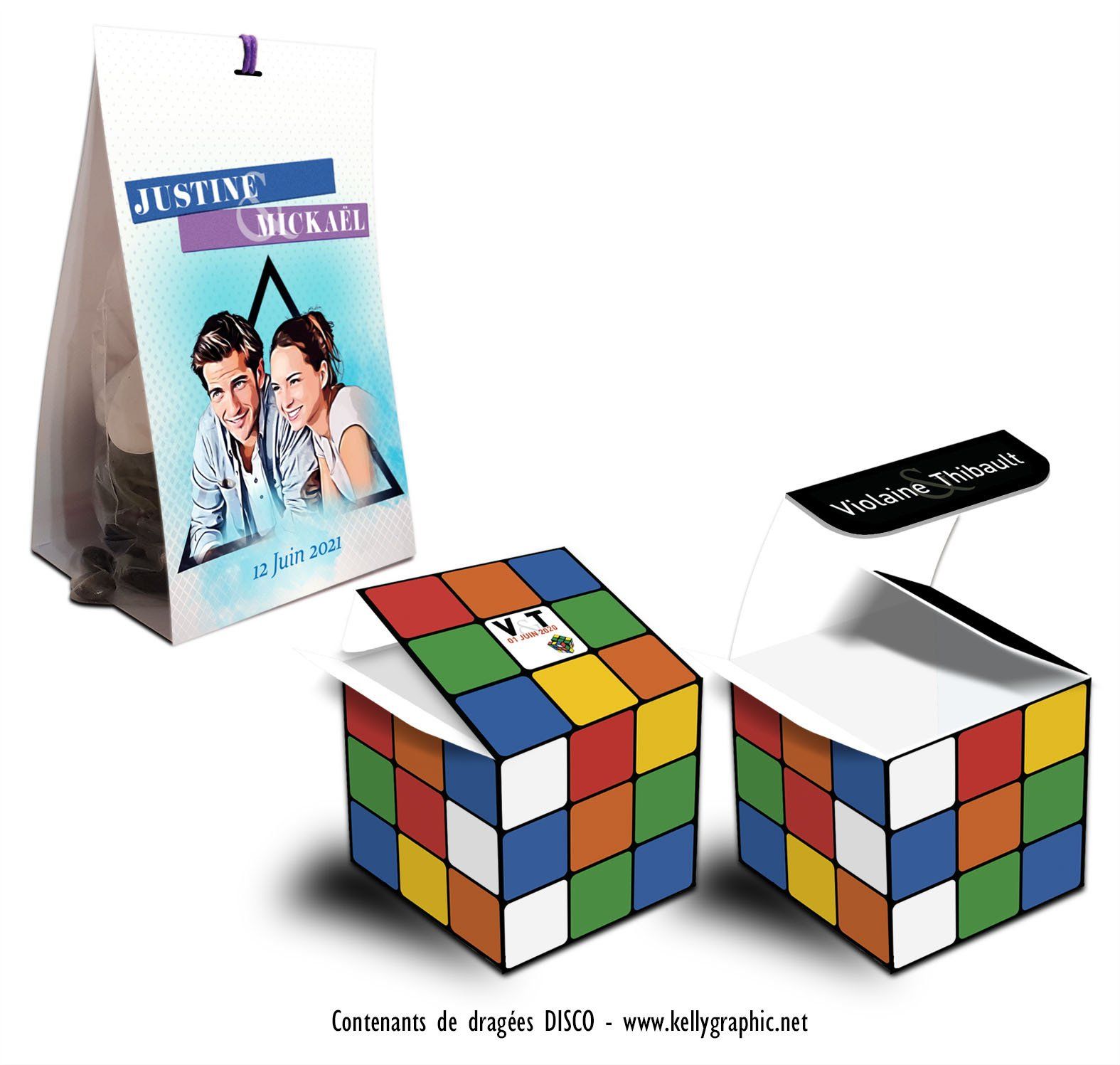 Boite Dragées Mariage Musique Disco Etui Dragées Mariage Musique Disco